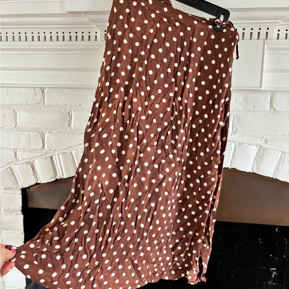Reformation Brown Polka Dot Skirt sz 12